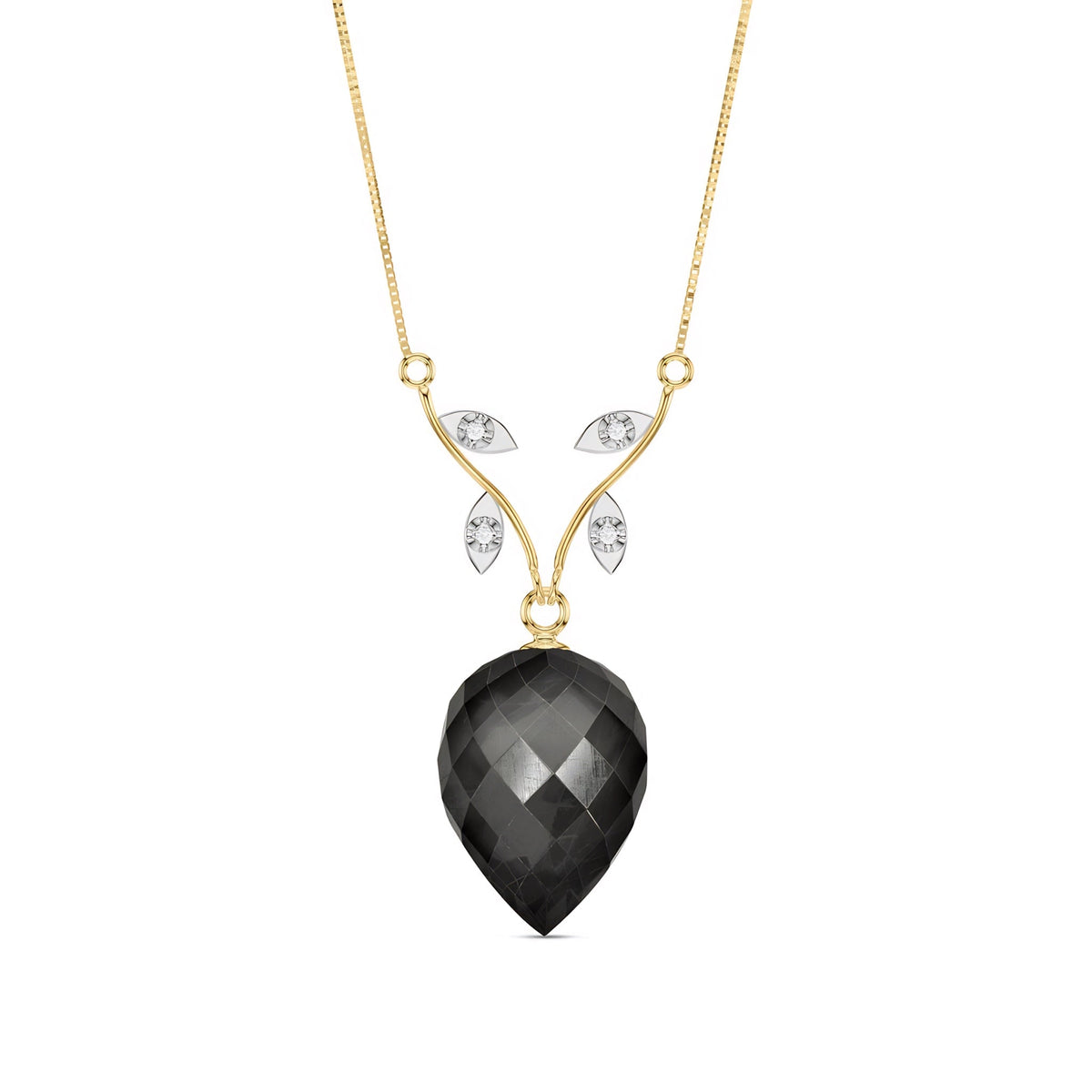Yellow Gold Pendant Necklace Lemon Quartz 10K — Crescenza