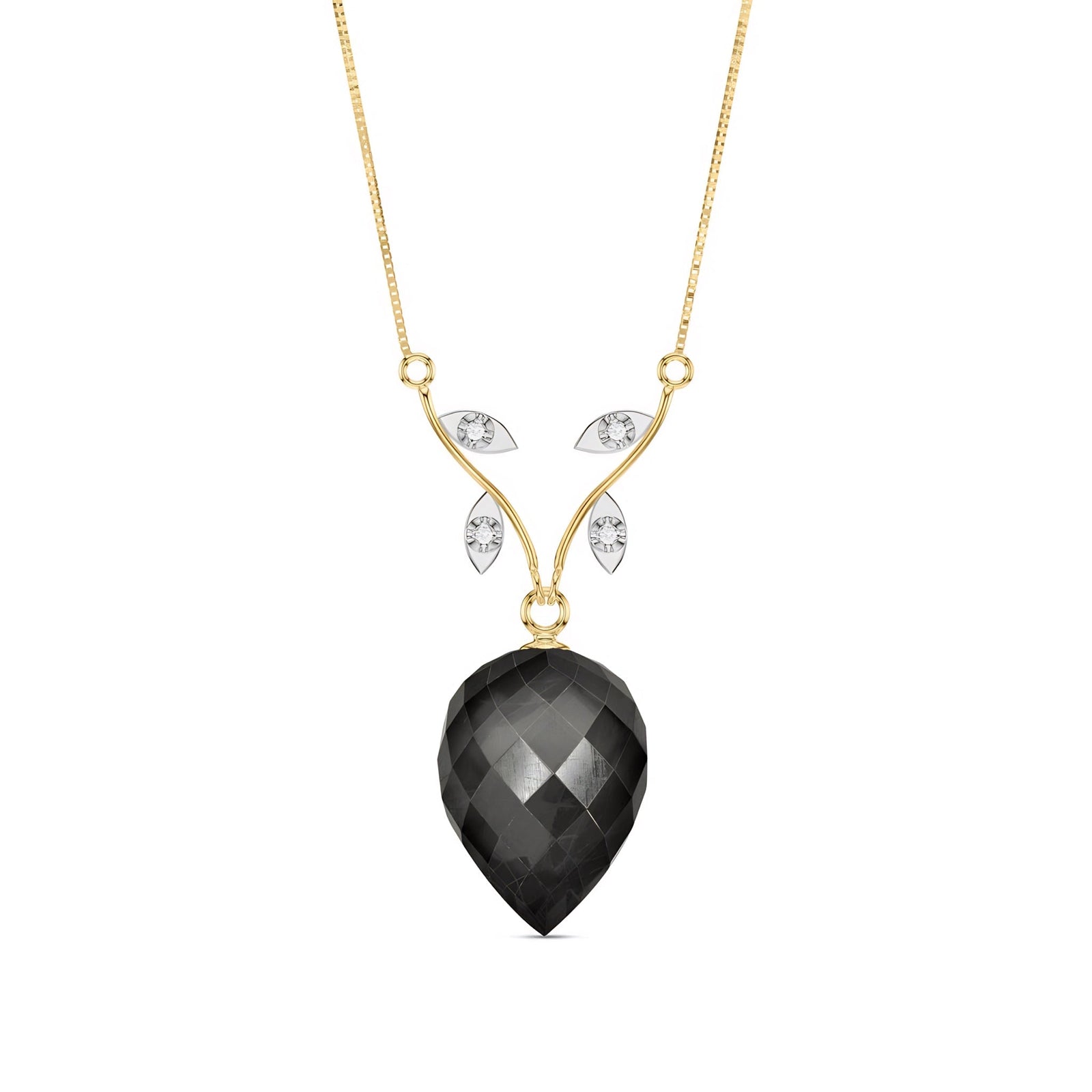 Yellow Gold Pendant Necklace Lemon Quartz 10K — Crescenza