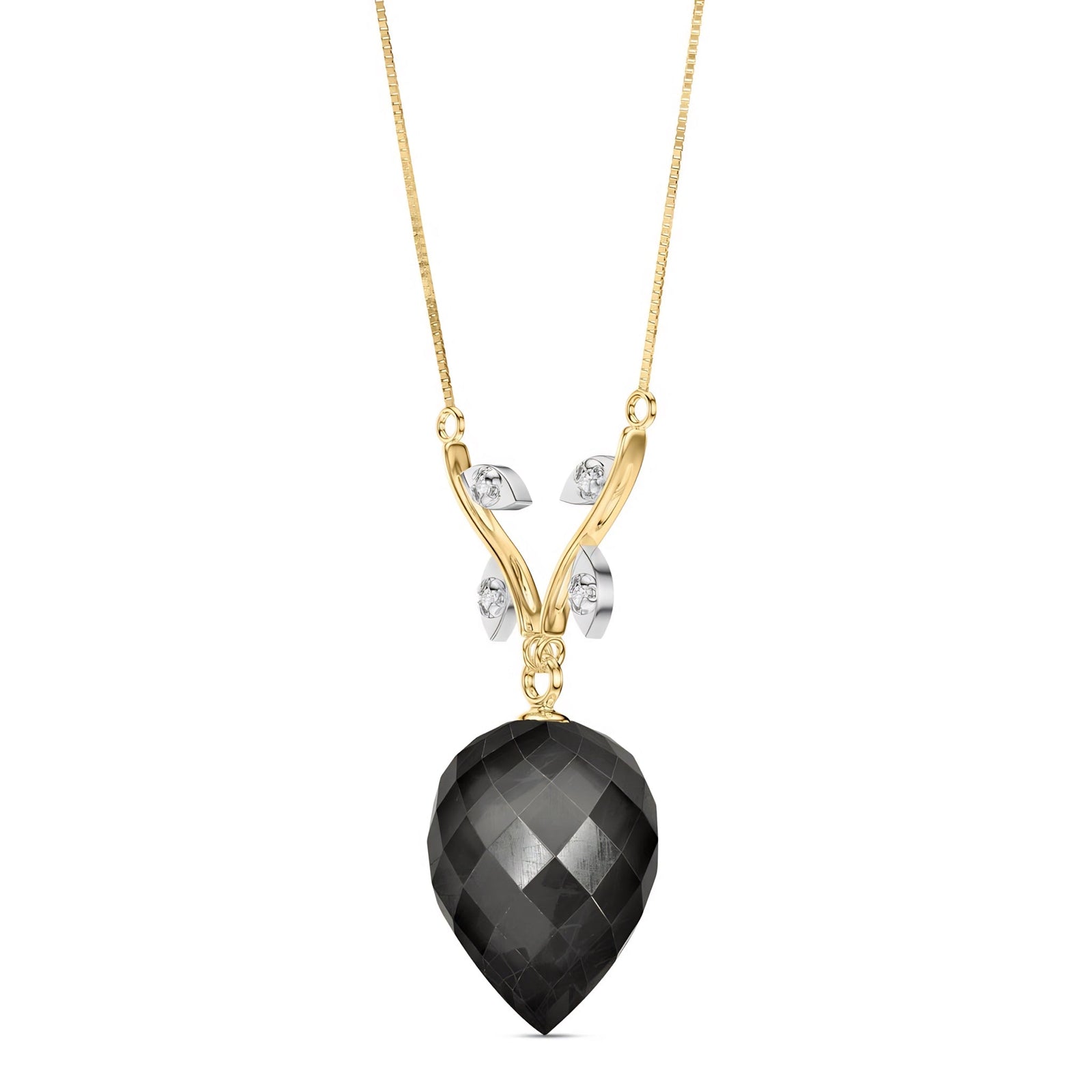 Yellow Gold Pendant Necklace Lemon Quartz 10K — Crescenza