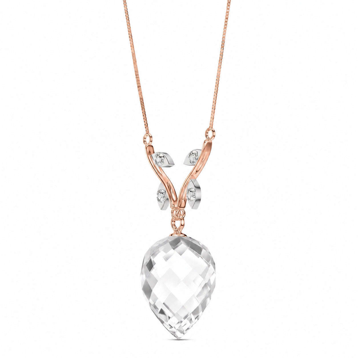 Rose Gold Pendant Necklace Spinel 10K — Crescenza
