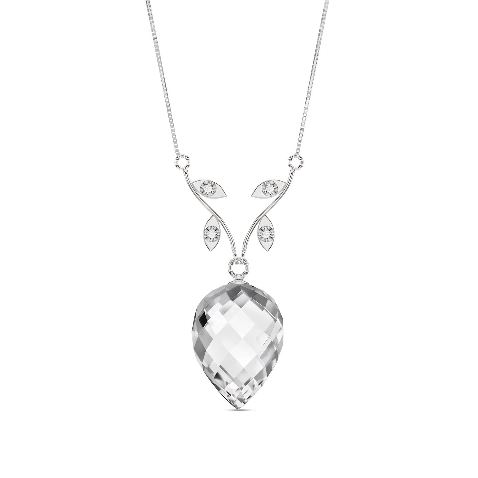 White Gold Pendant Necklace Spinel 10K — Crescenza