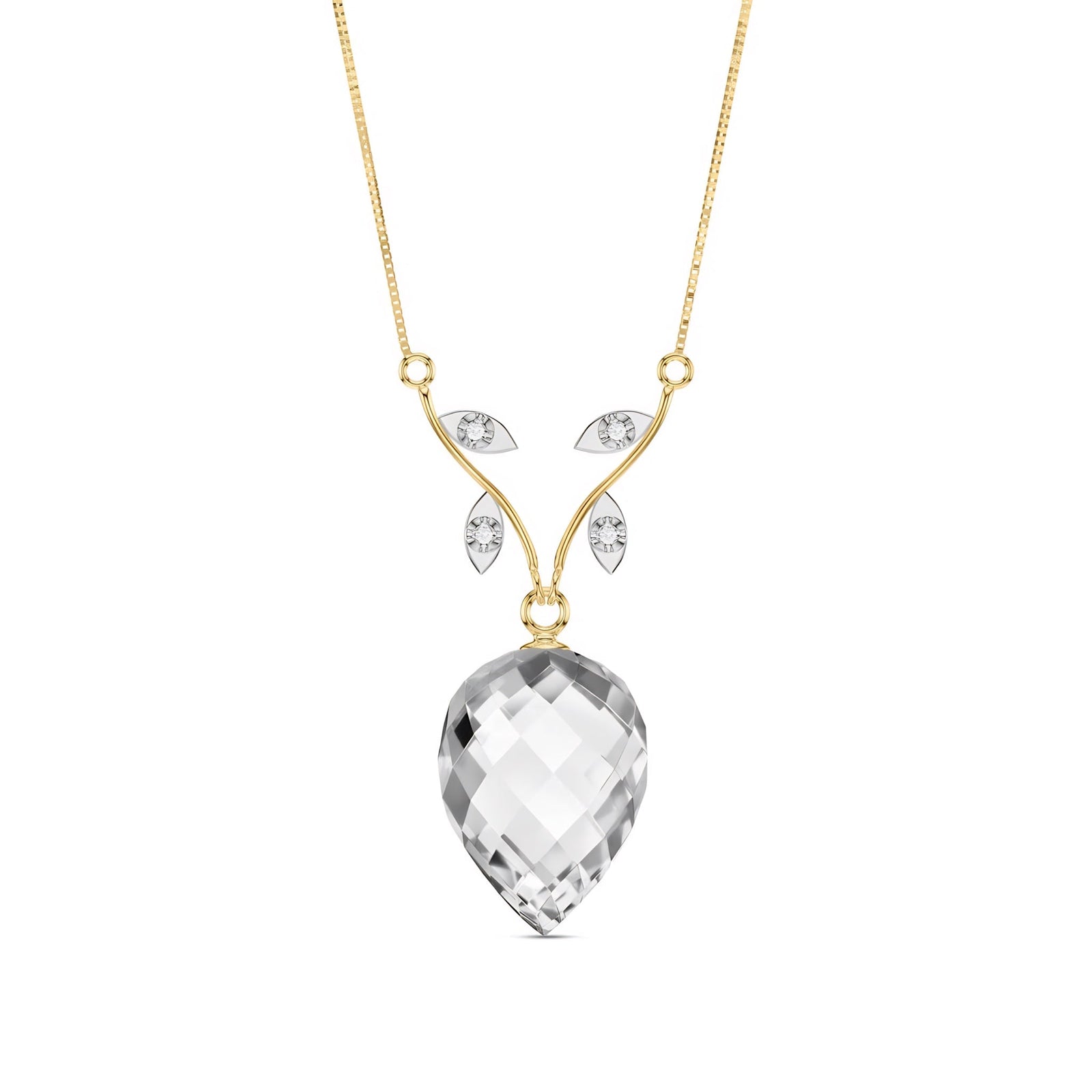 Yellow Gold Pendant Necklace Spinel 10K — Crescenza