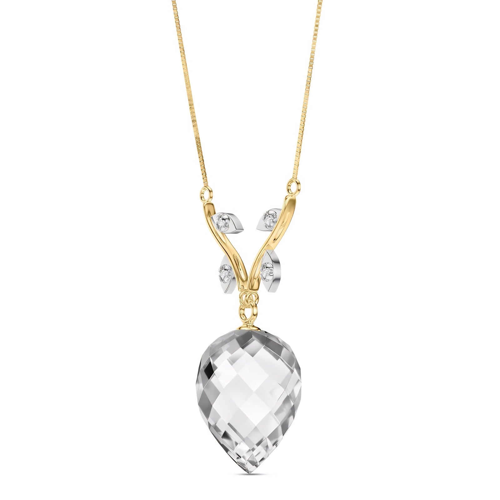Yellow Gold Pendant Necklace Spinel 10K — Crescenza