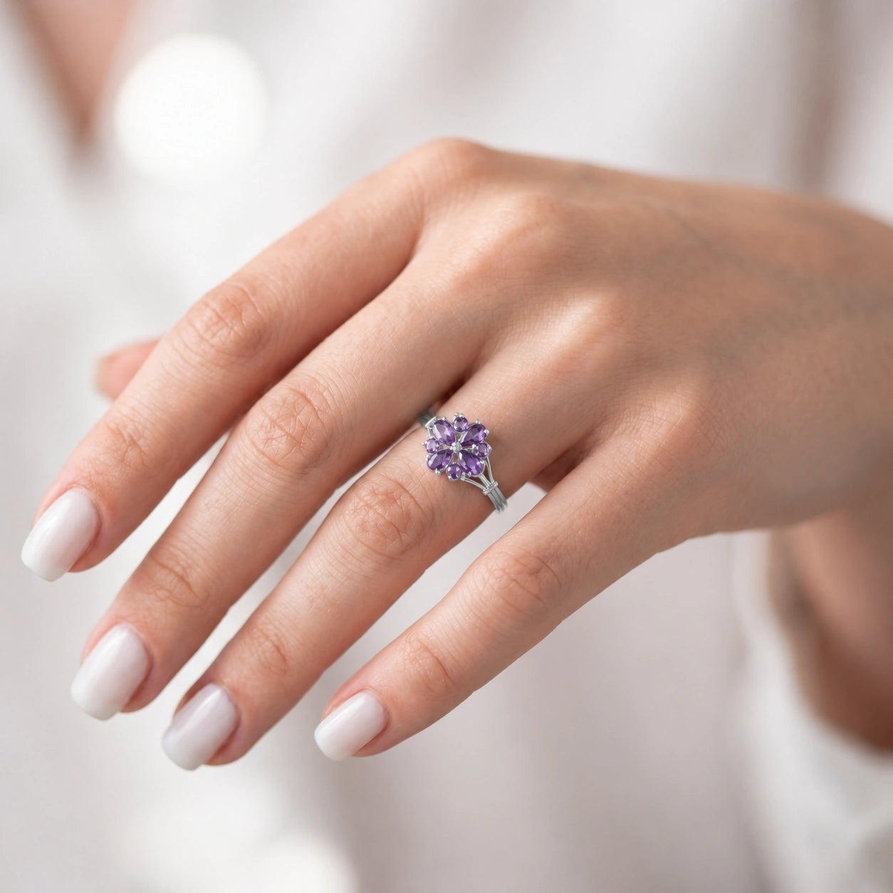 White Gold Amethyst — Gloria