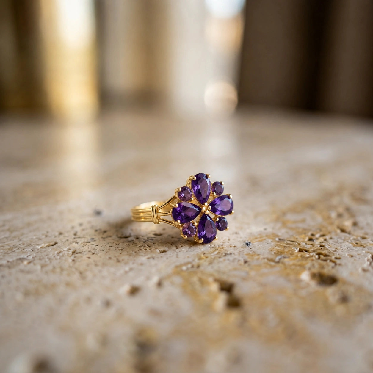 Yellow Gold Amethyst — Gloria