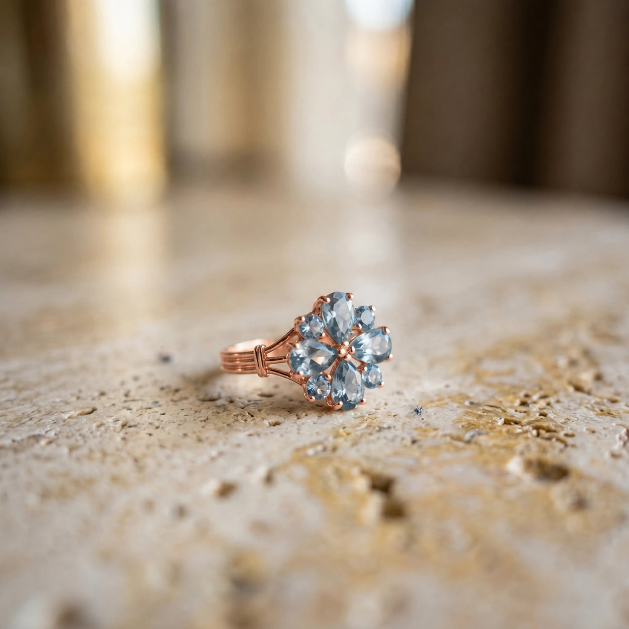Rose Gold Aquamarine — Gloria