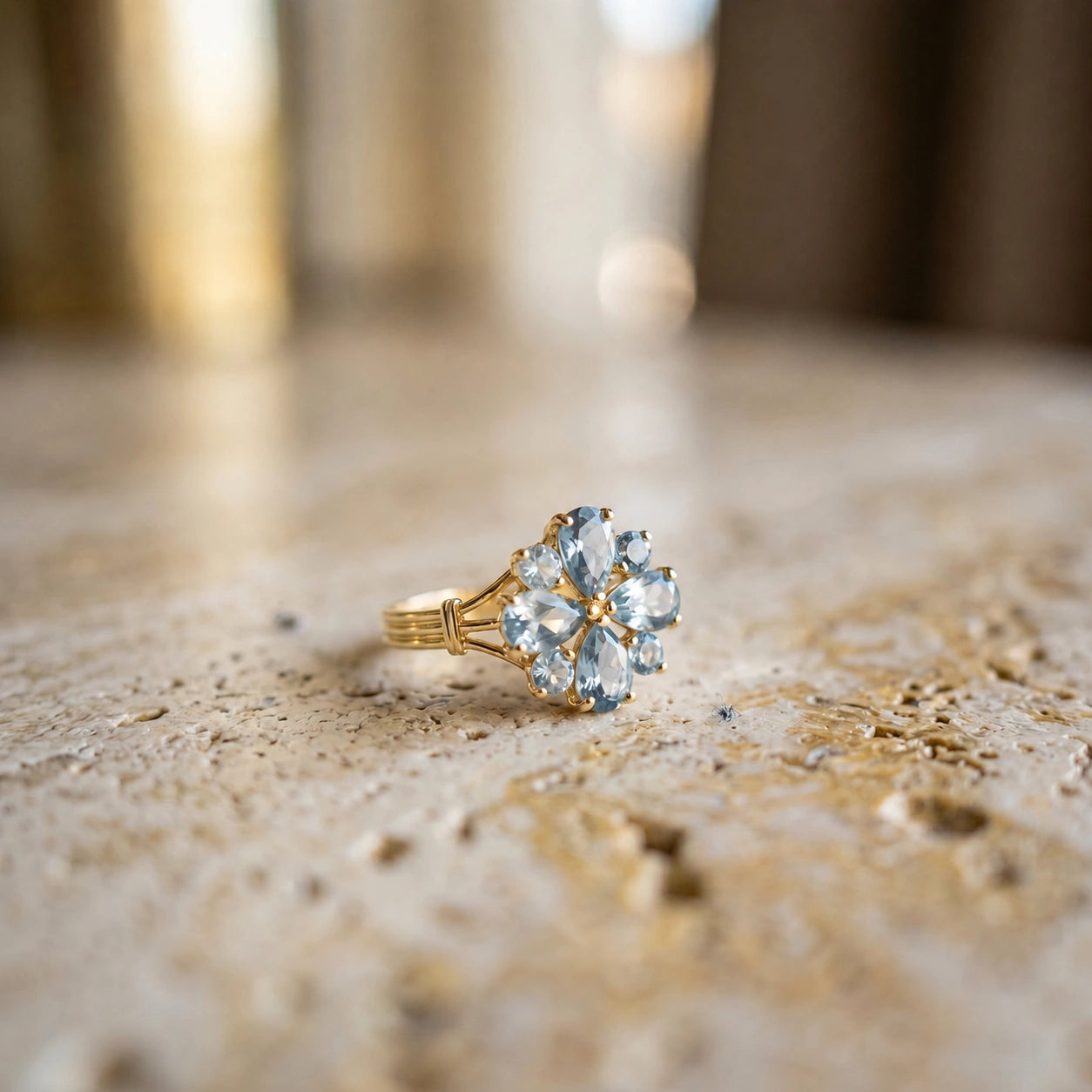 Yellow Gold Aquamarine — Gloria