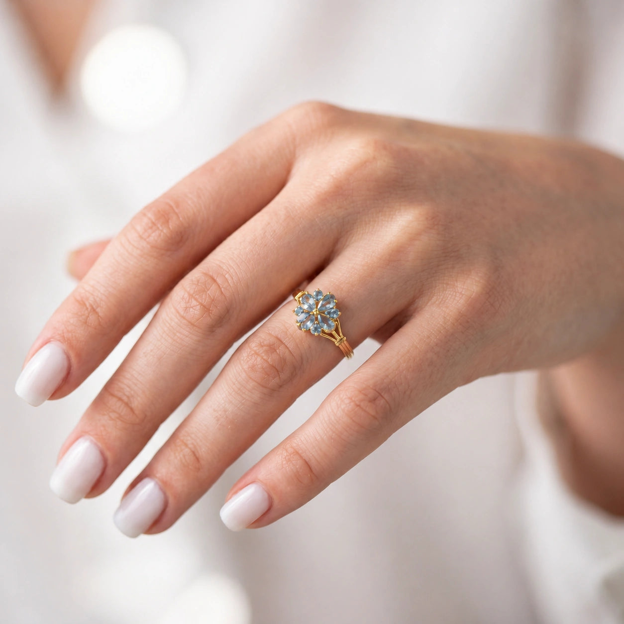 Yellow Gold Aquamarine — Gloria