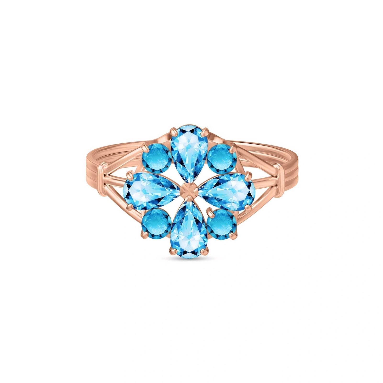 Rose Gold Blue Topaz — Gloria