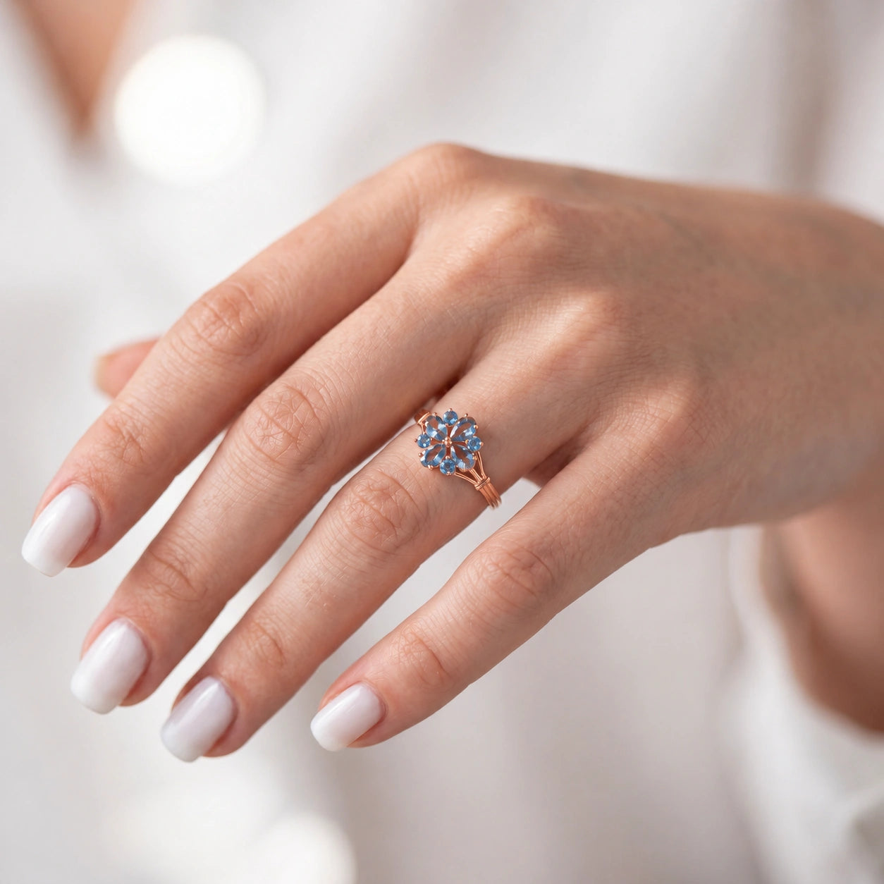 Rose Gold Blue Topaz — Gloria