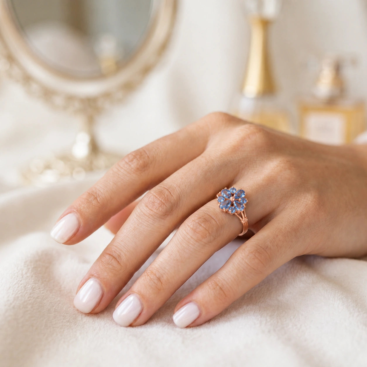 Rose Gold Blue Topaz — Gloria