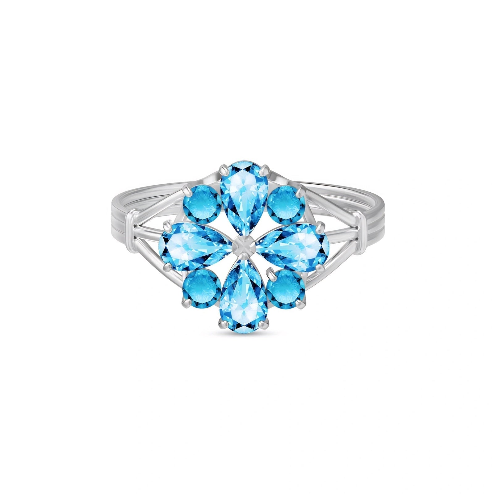 White Gold Blue Topaz — Gloria