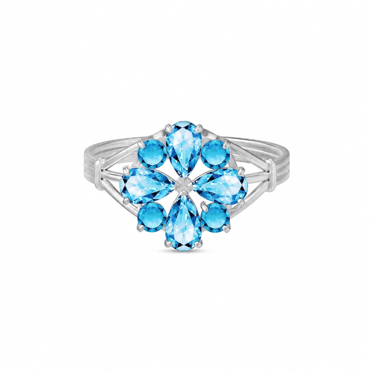 White Gold Blue Topaz — Gloria