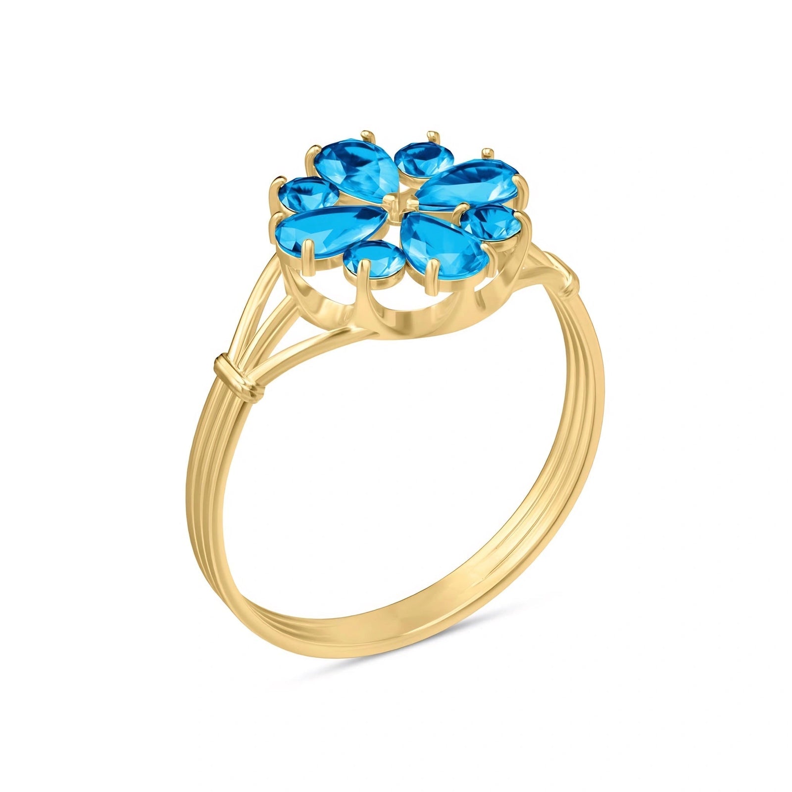 Yellow Gold Blue Topaz — Gloria