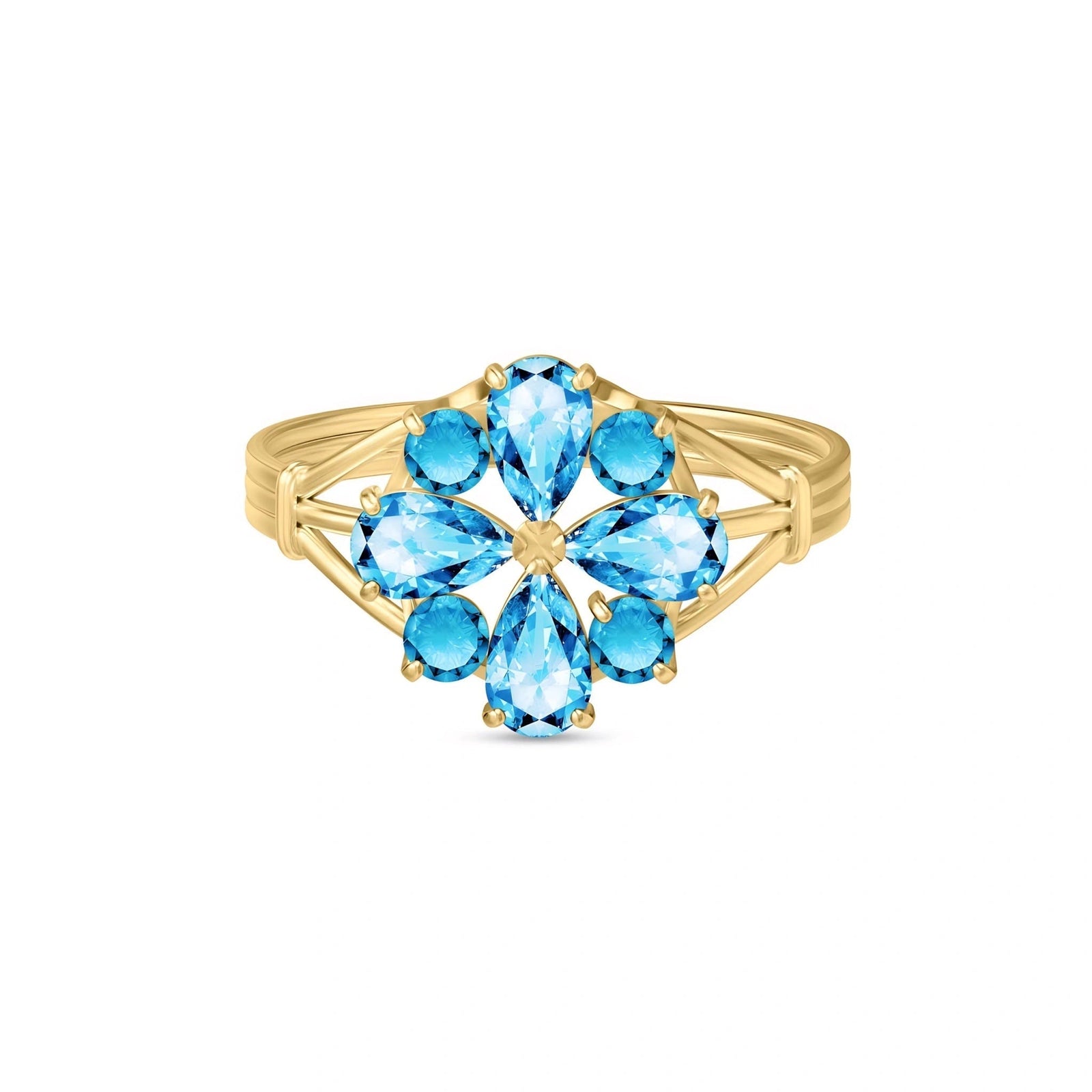 Yellow Gold Blue Topaz — Gloria