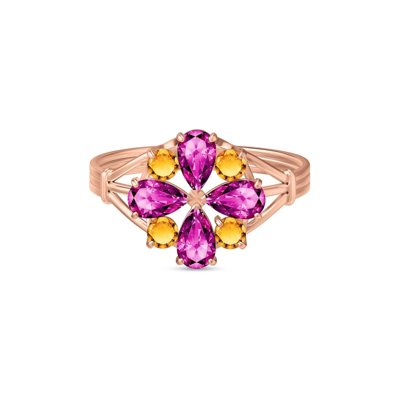 Rose Gold Citrine & Pink Topaz — Gloria