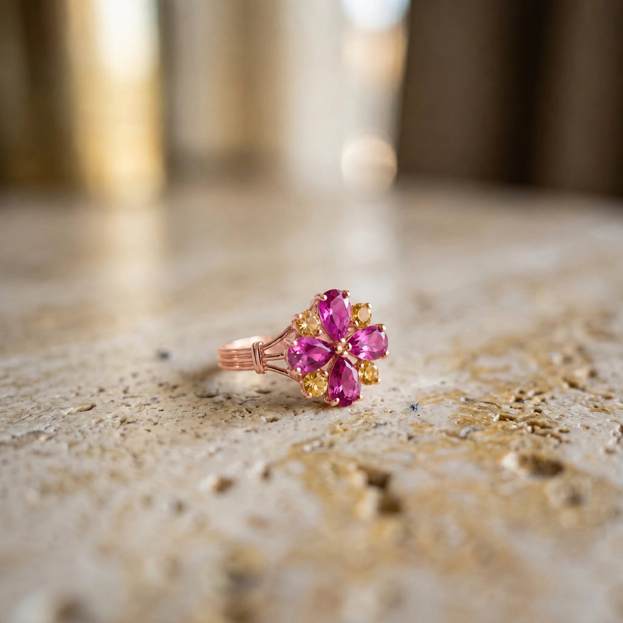 Rose Gold Citrine & Pink Topaz — Gloria
