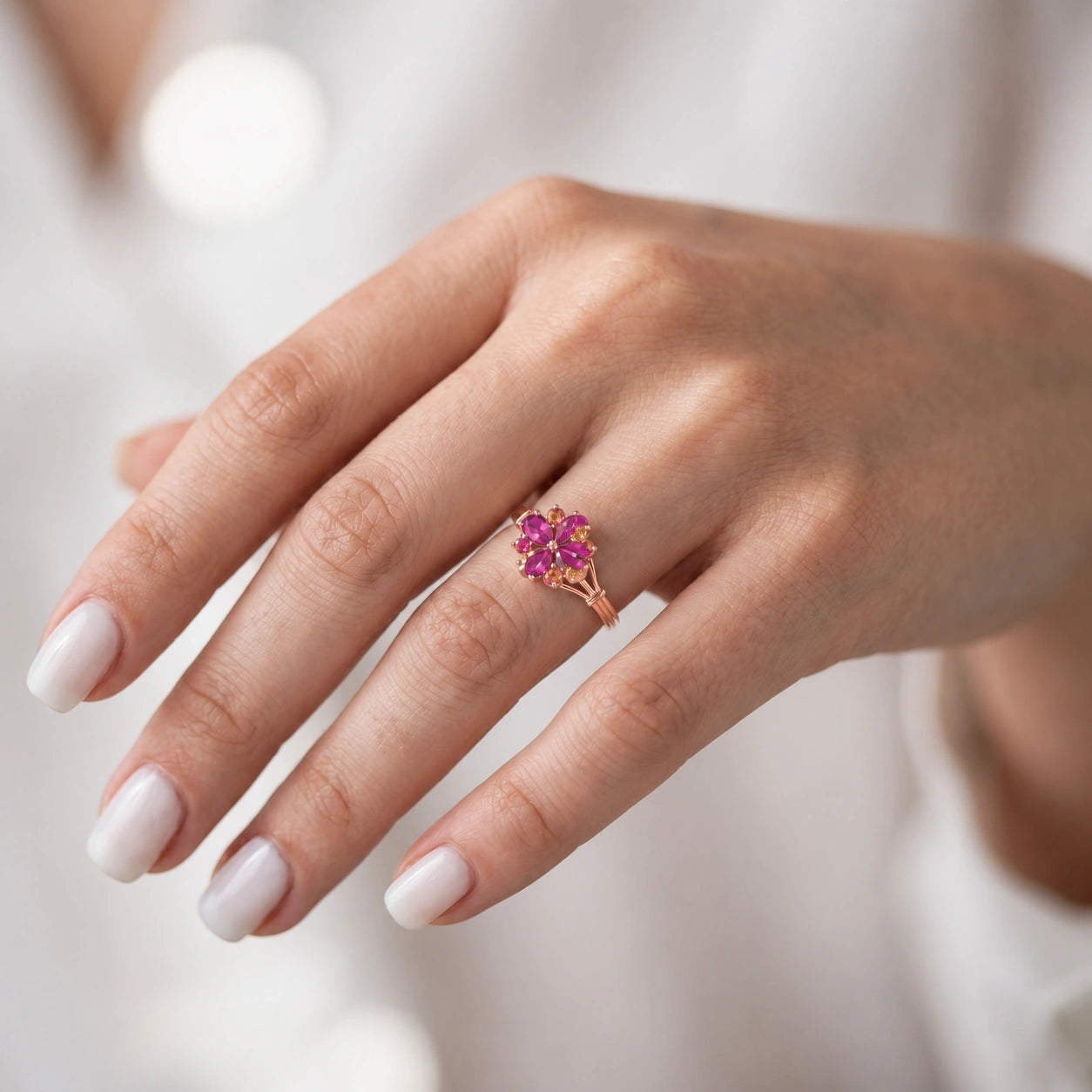 Rose Gold Citrine & Pink Topaz — Gloria