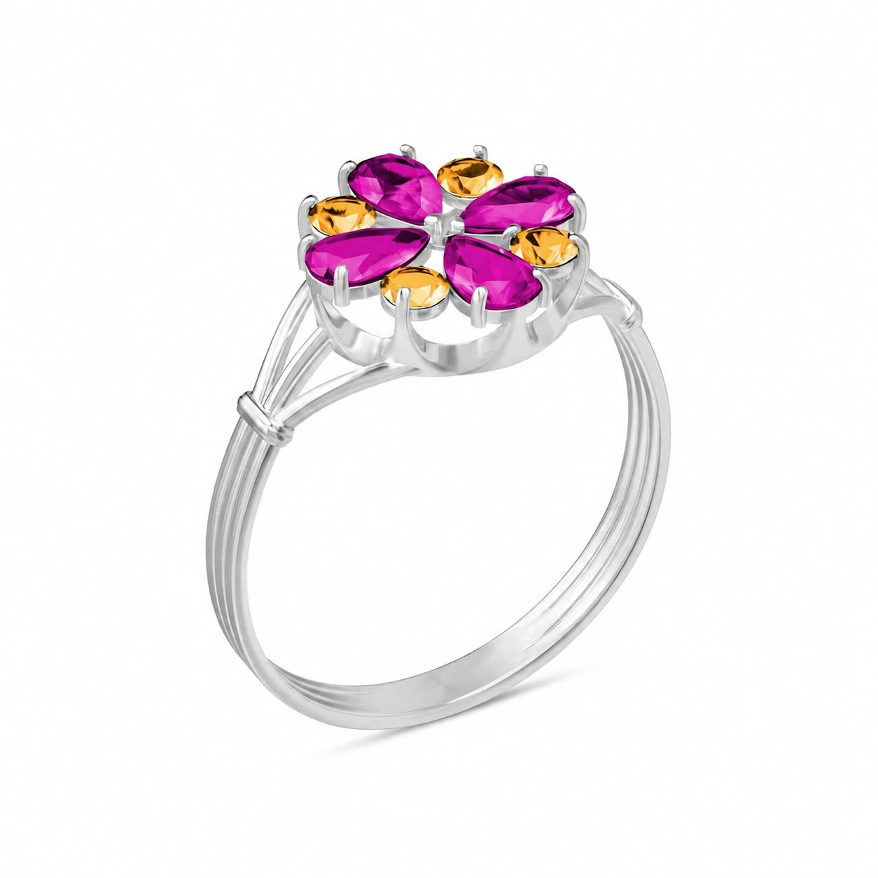 White Gold Citrine & Pink Topaz — Gloria