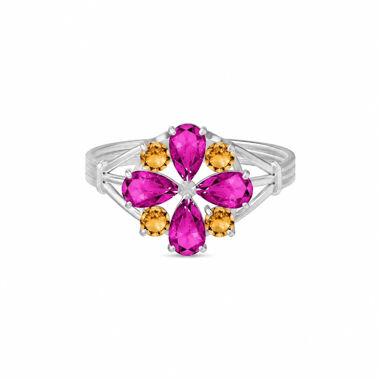 White Gold Citrine & Pink Topaz — Gloria