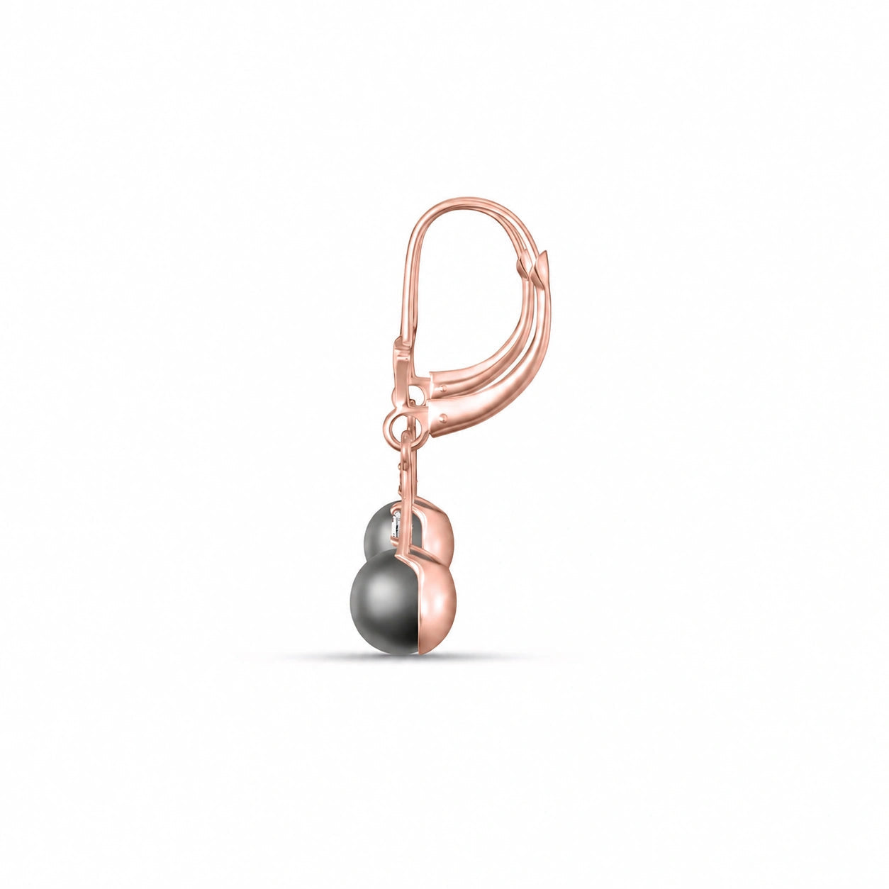 Rose Gold Earrings Pearl 10K — Rosaria