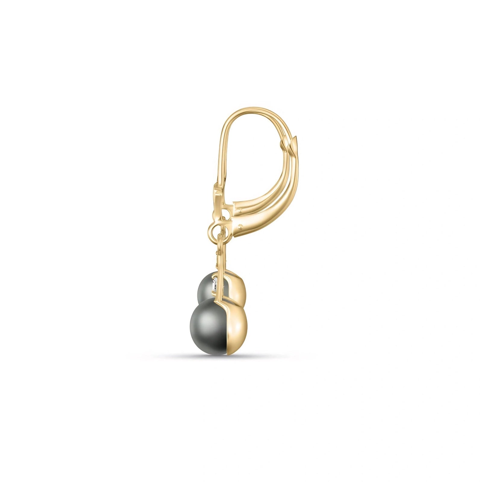 Yellow Gold Earrings Pearl 10K — Rosaria