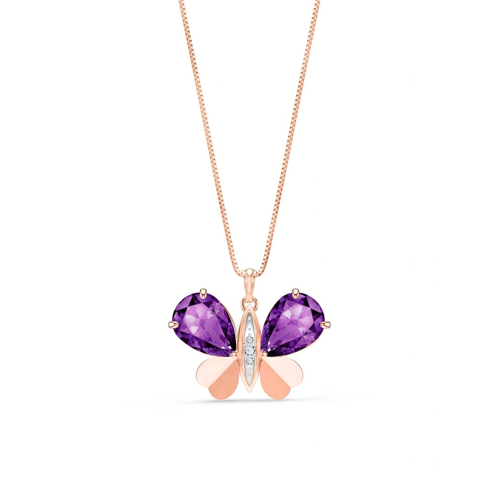 Rose Gold Atelier Pendant Necklace Amethyst 10K — Flaminia