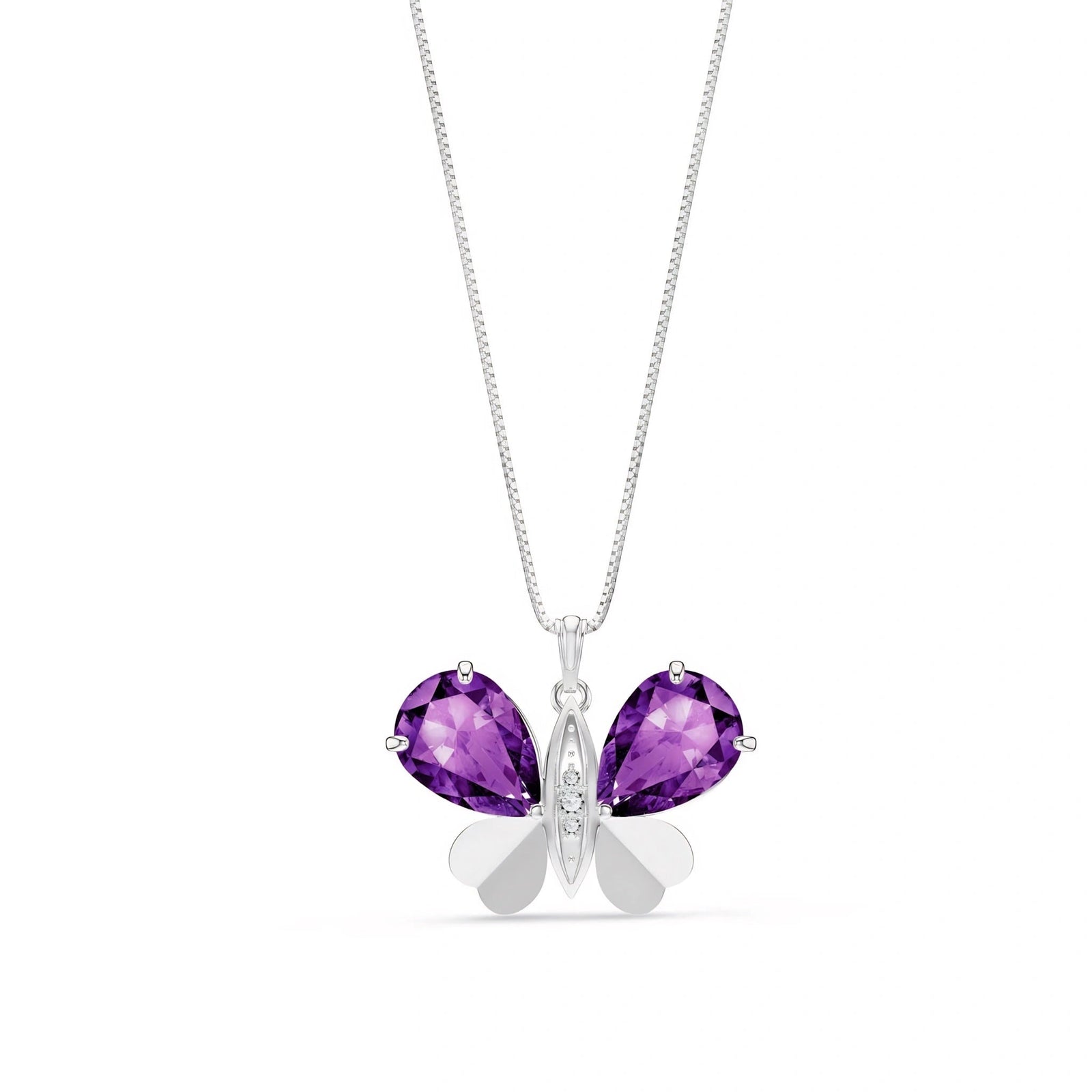 White Gold Atelier Pendant Necklace Amethyst 10K — Flaminia