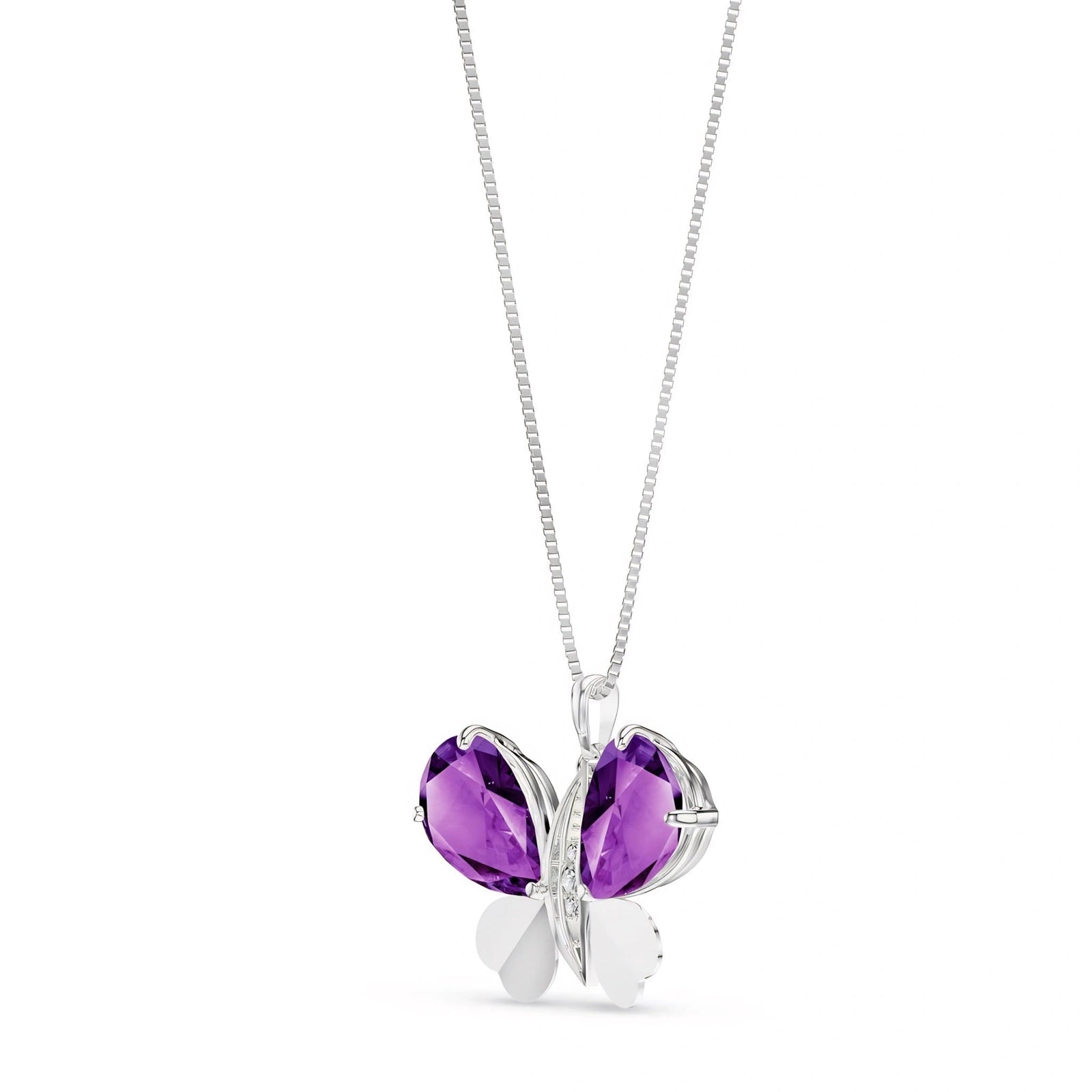 White Gold Atelier Pendant Necklace Amethyst 10K — Flaminia