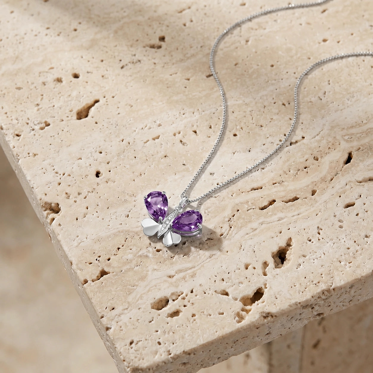 White Gold Atelier Pendant Necklace Amethyst 10K — Flaminia