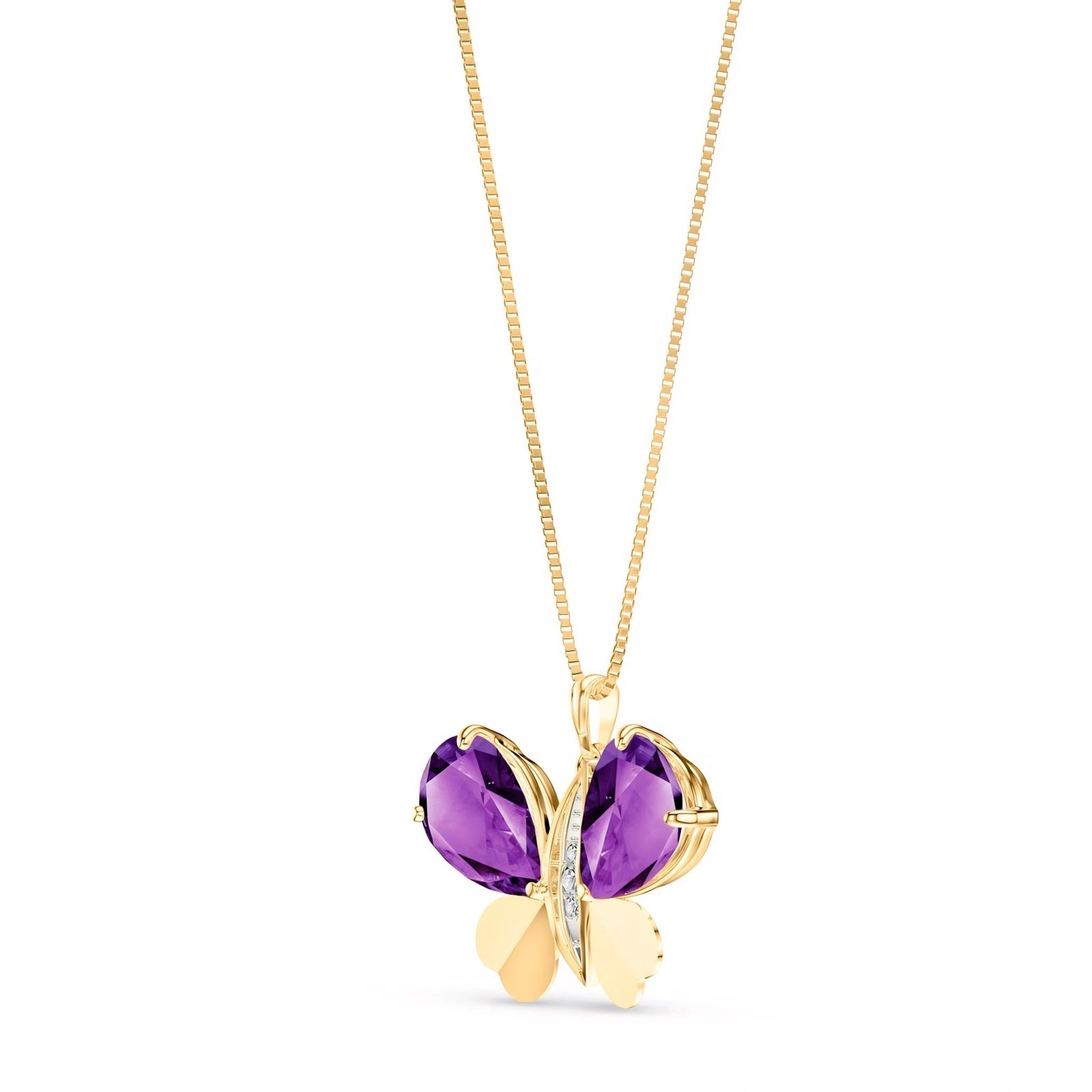 Yellow Gold Atelier Pendant Necklace Amethyst 10K — Flaminia