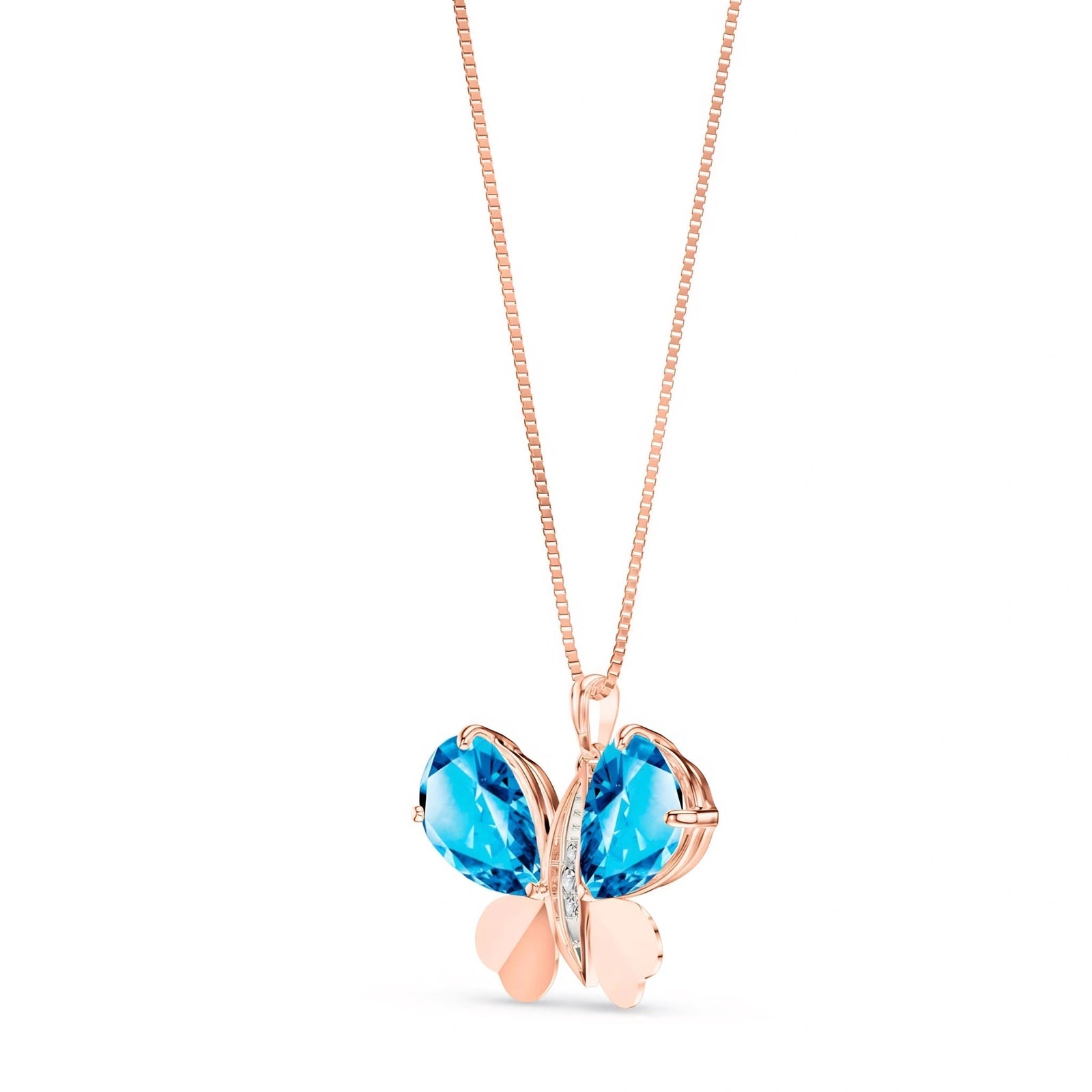 Rose Gold Atelier Pendant Necklace Blue Topaz 10K — Flaminia