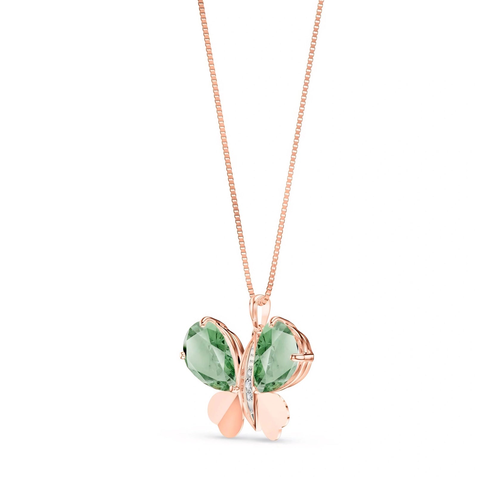 Rose Gold Atelier Pendant Necklace Green Amethyst 10K — Flaminia