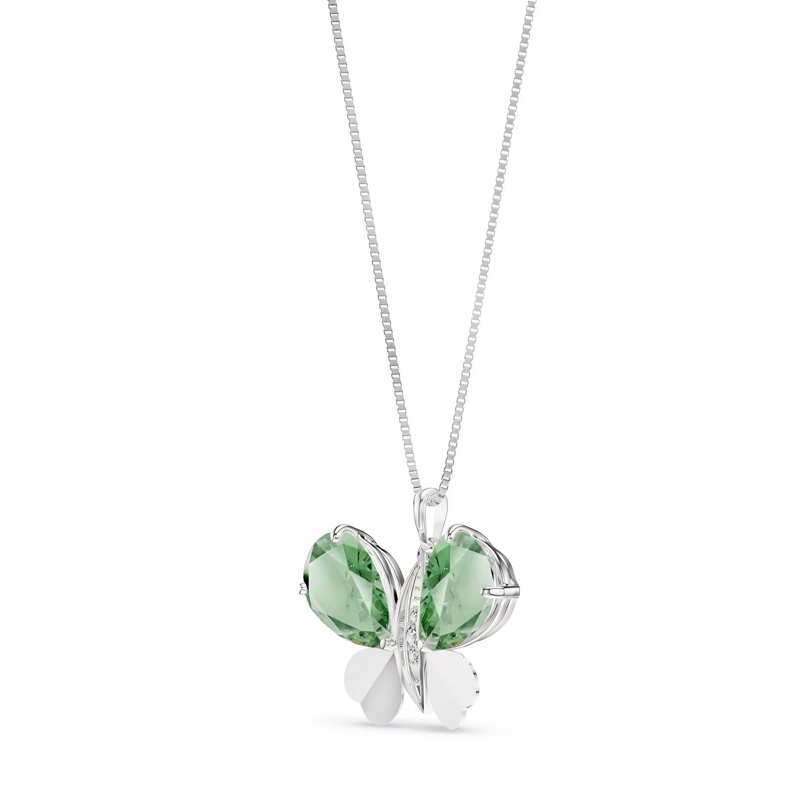 White Gold Atelier Pendant Necklace Green Amethyst 10K — Flaminia