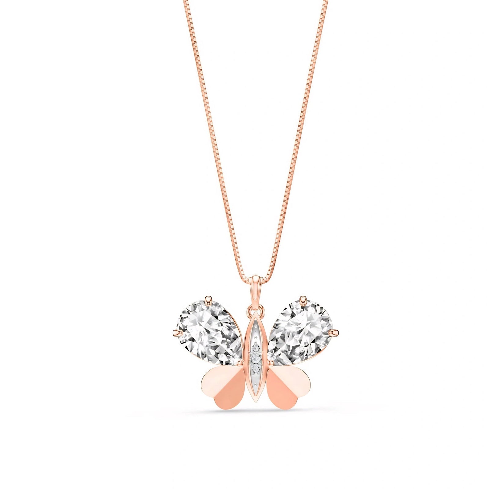 Rose Gold Atelier Pendant Necklace White Topaz 10K — Flaminia