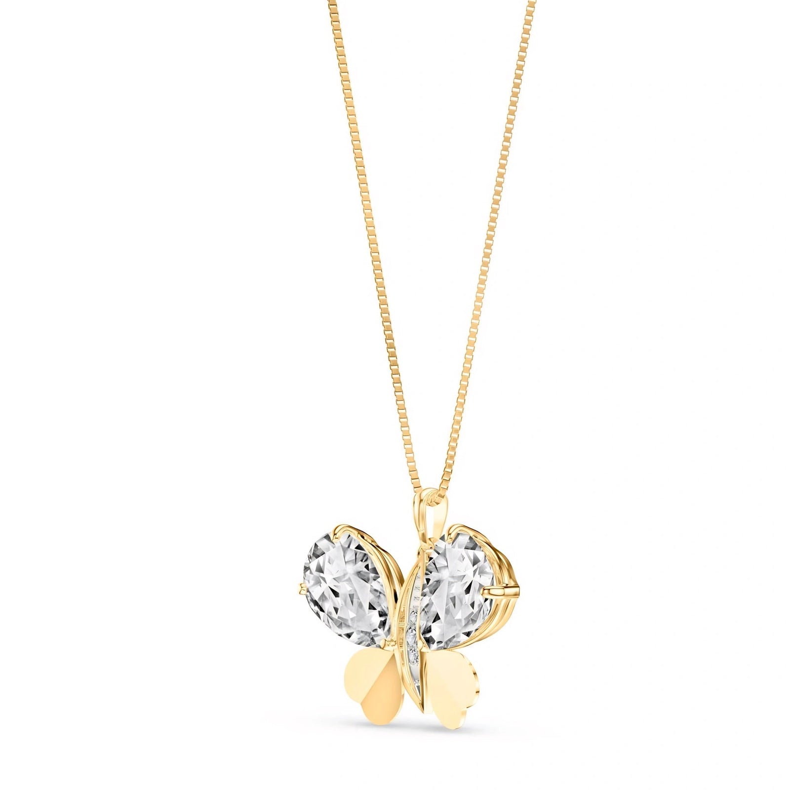 Yellow Gold Atelier Pendant Necklace White Topaz 10K — Flaminia