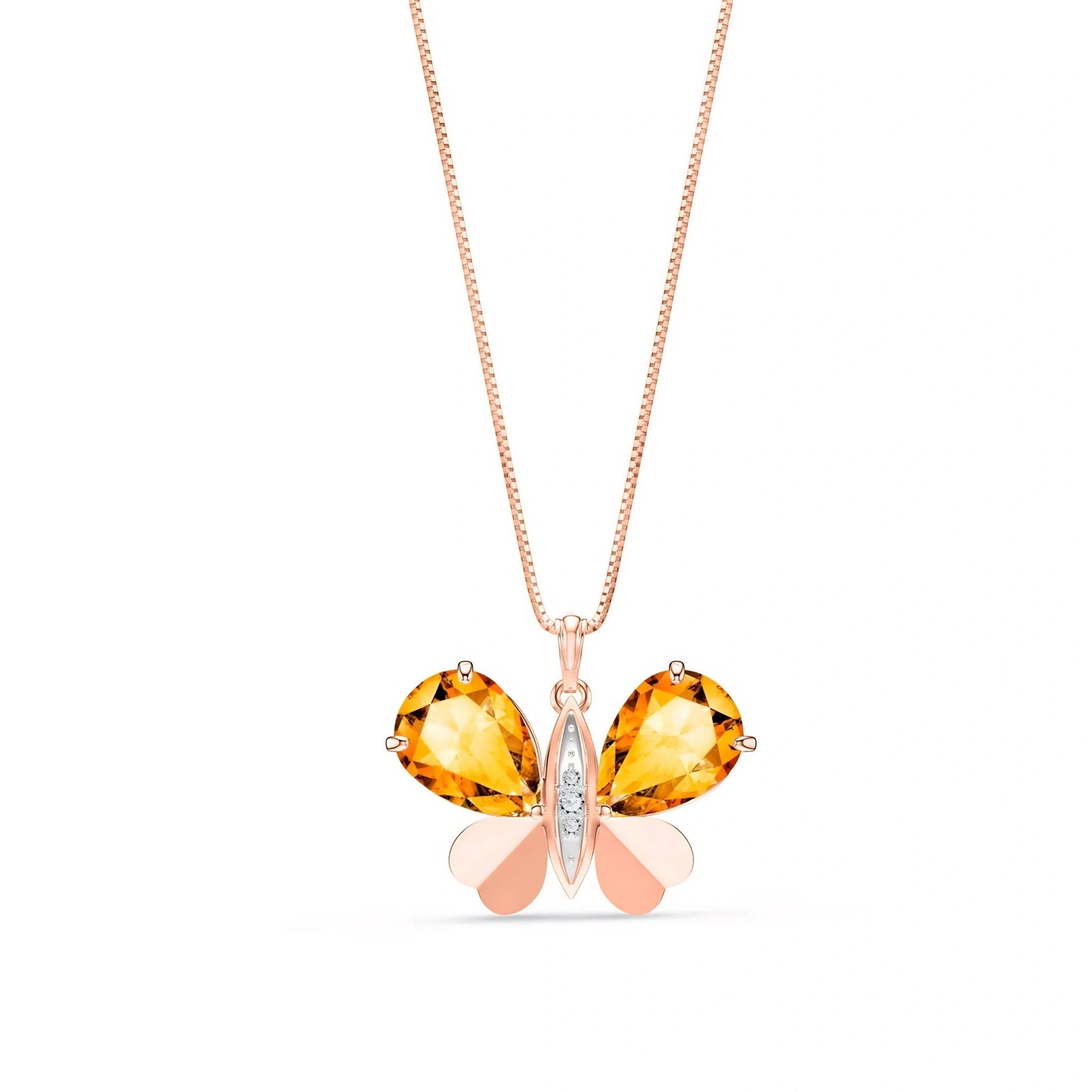 Rose Gold Atelier Pendant Necklace Citrine 10K — Flaminia