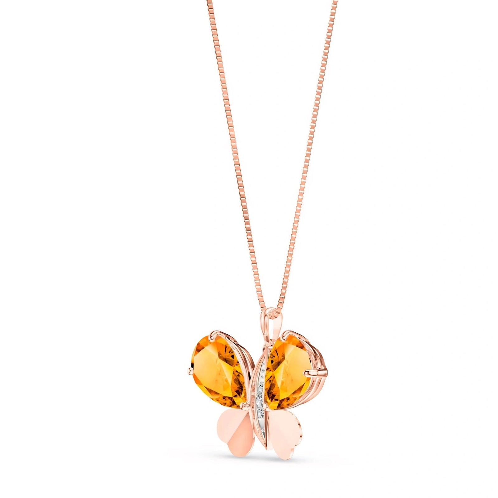 Rose Gold Atelier Pendant Necklace Citrine 10K — Flaminia