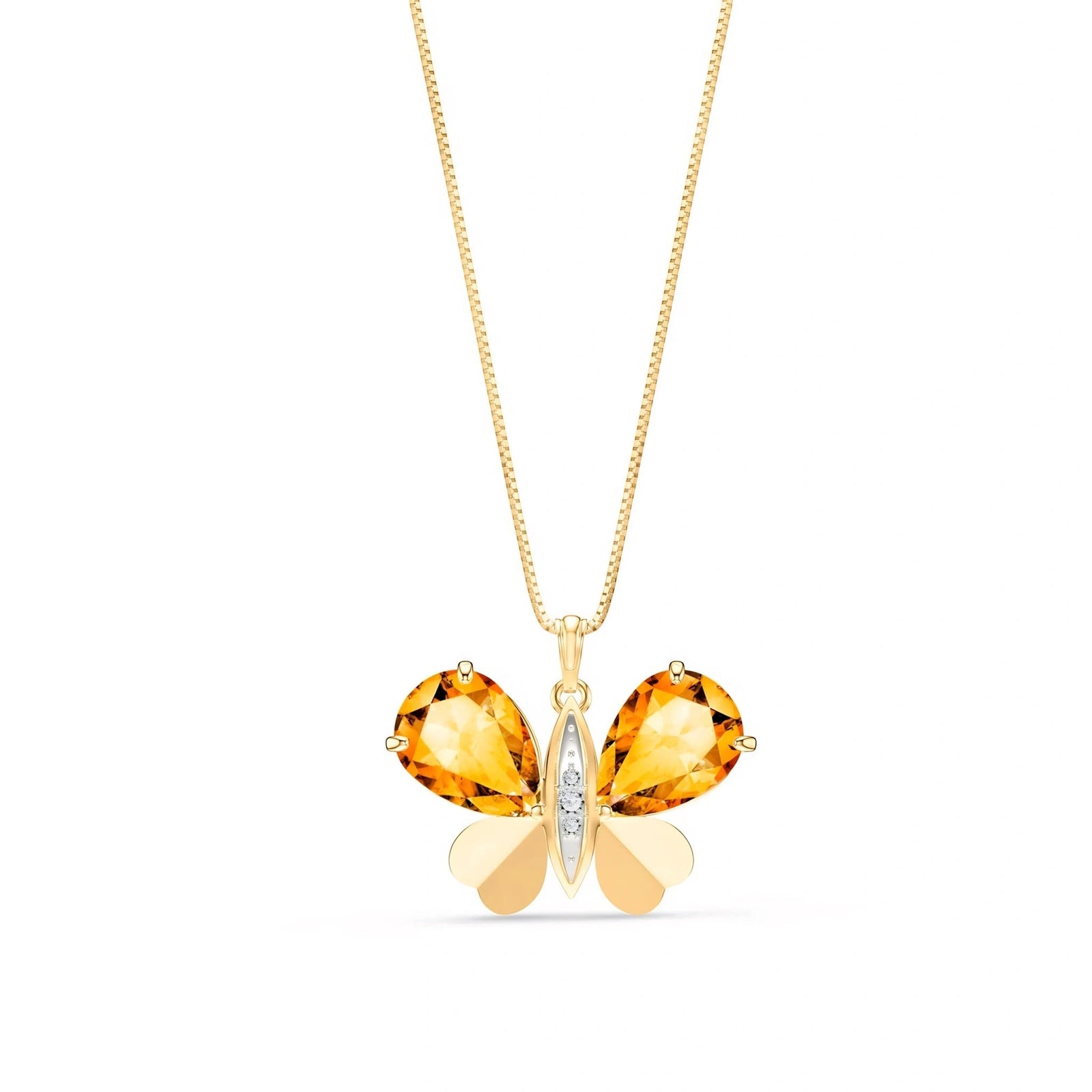 Yellow Gold Atelier Pendant Necklace Citrine 10K — Flaminia