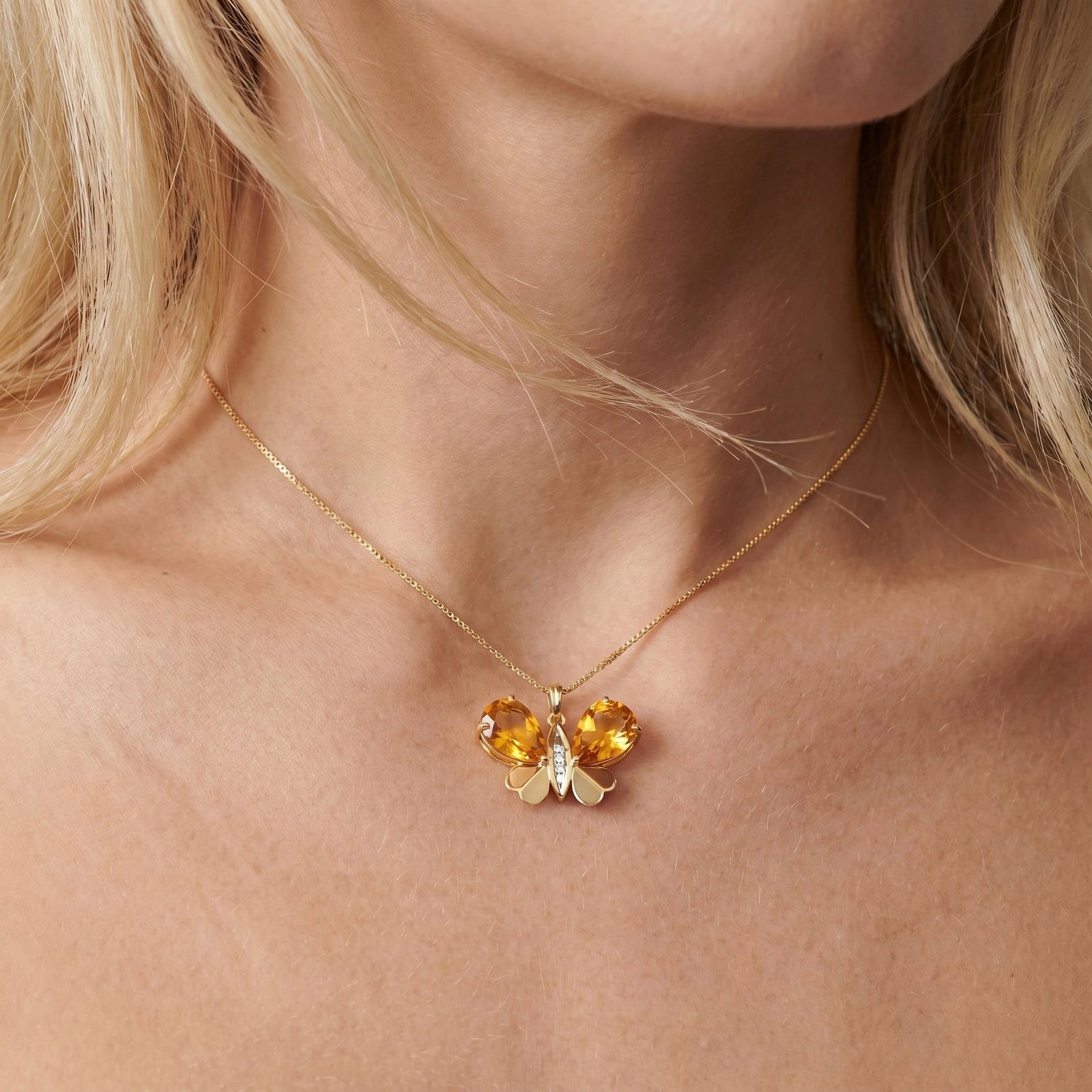 Yellow Gold Atelier Pendant Necklace Citrine 10K — Flaminia