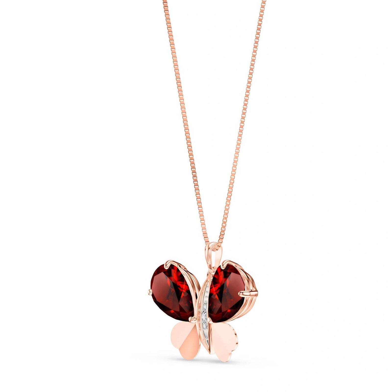 Rose Gold Atelier Pendant Necklace Garnet 10K — Flaminia
