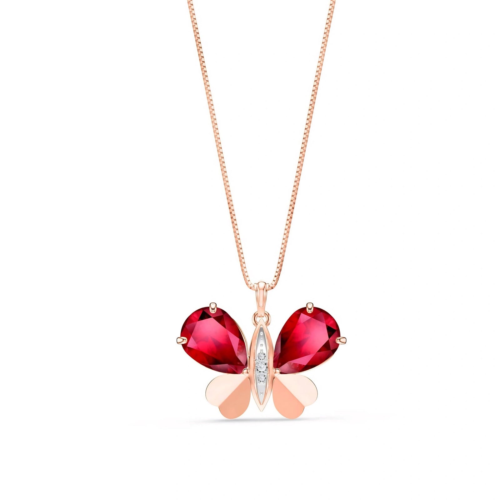 Rose Gold Atelier Pendant Necklace Ruby 10K — Flaminia