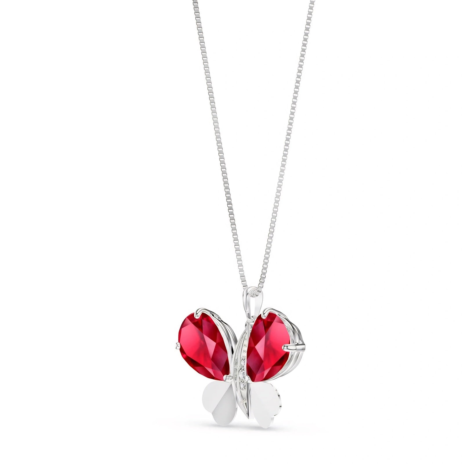White Gold Atelier Pendant Necklace Ruby 10K — Flaminia