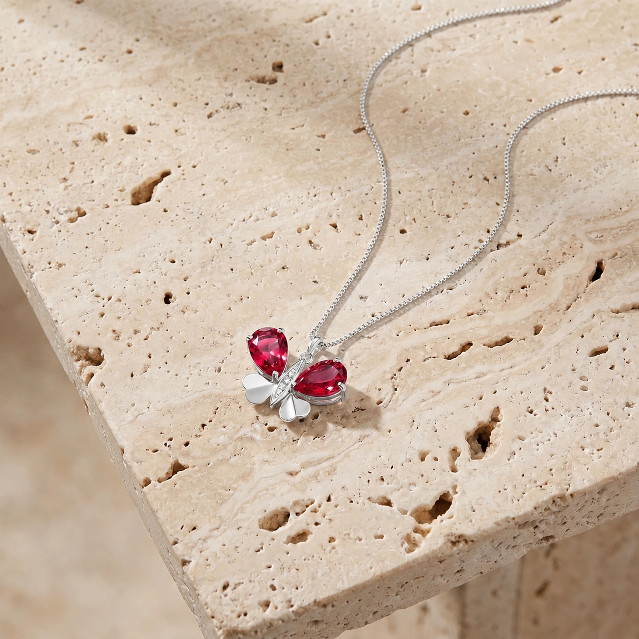 White Gold Atelier Pendant Necklace Ruby 10K — Flaminia