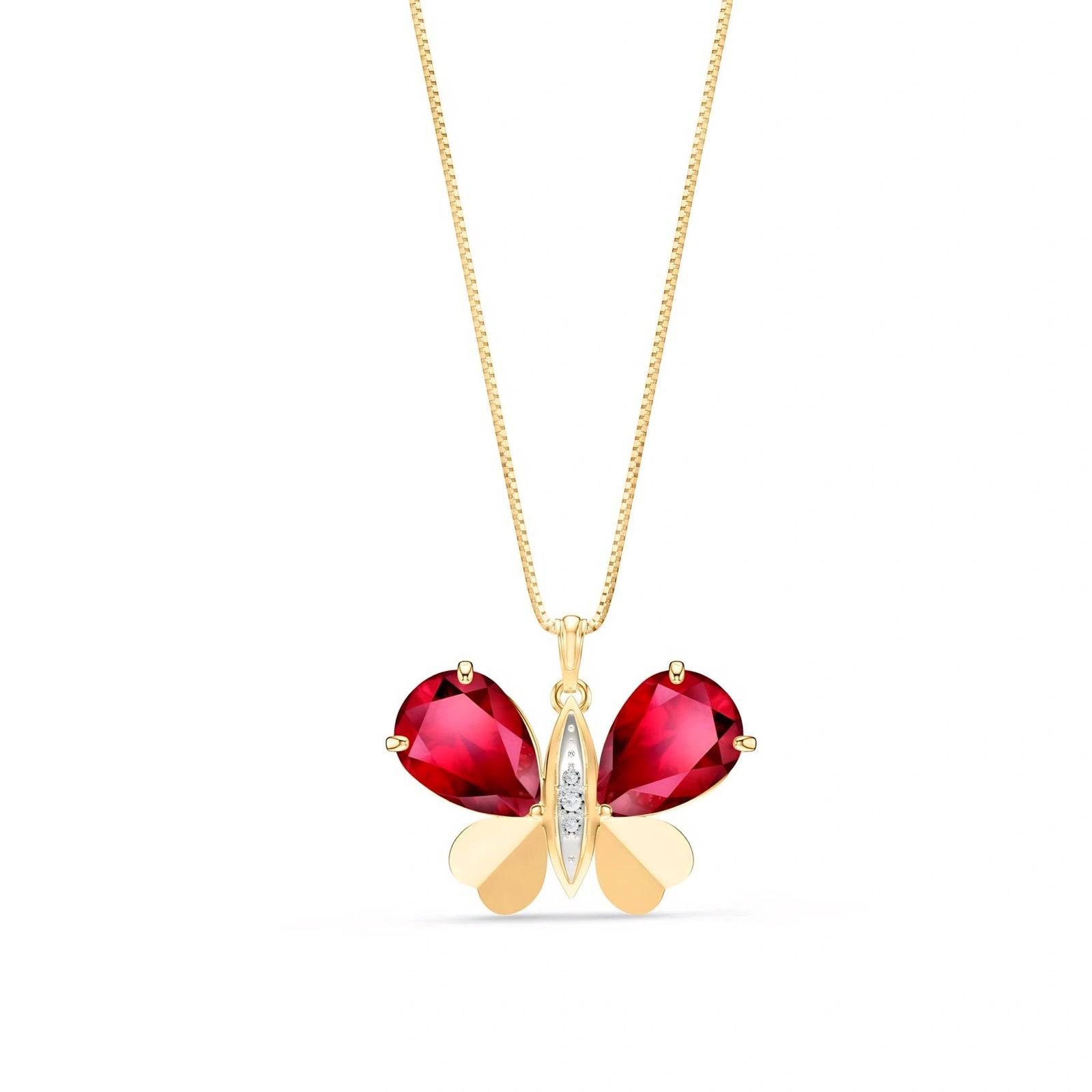 Yellow Gold Atelier Pendant Necklace Ruby 10K — Flaminia