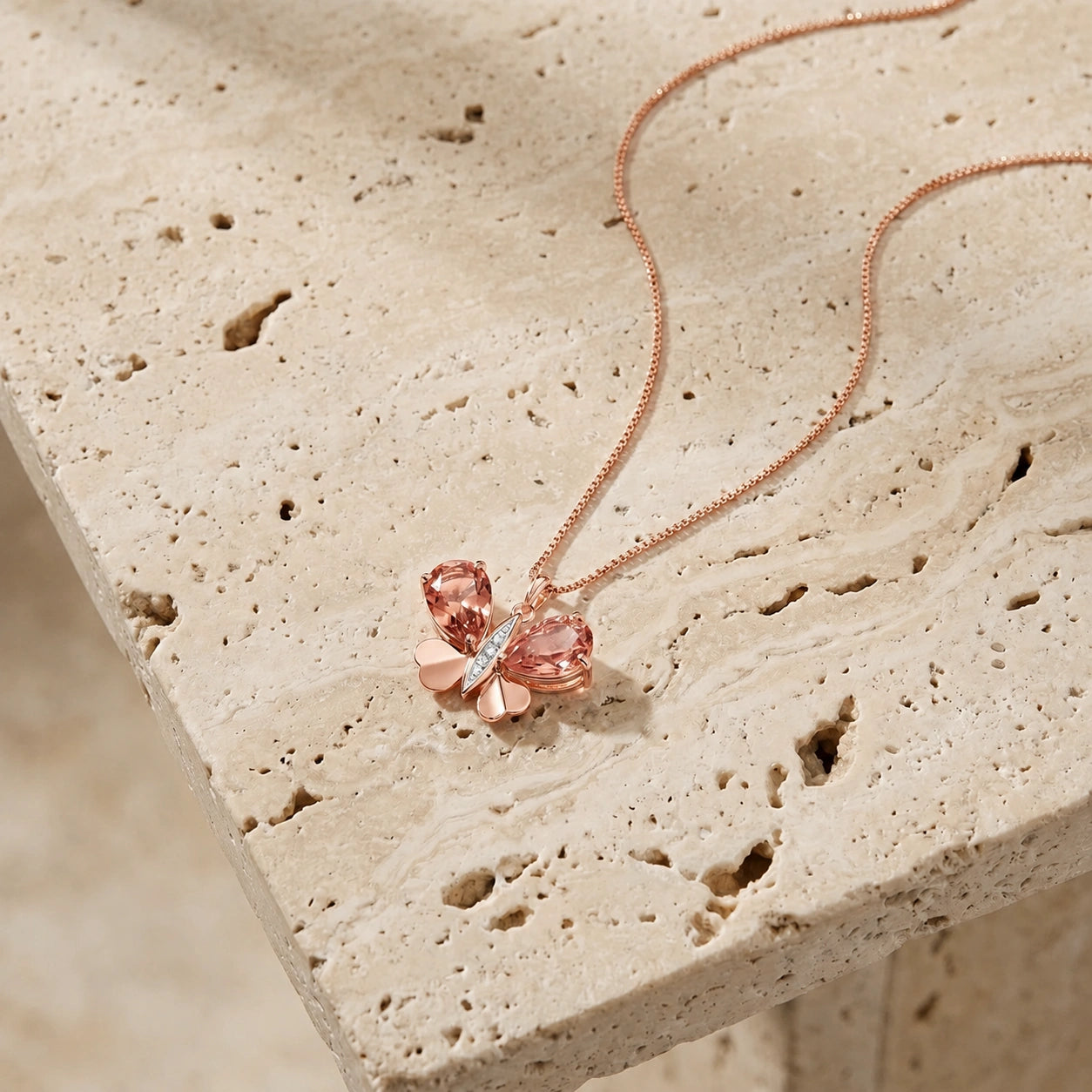 Rose Gold Atelier Pendant Necklace Sapphire 10K — Flaminia