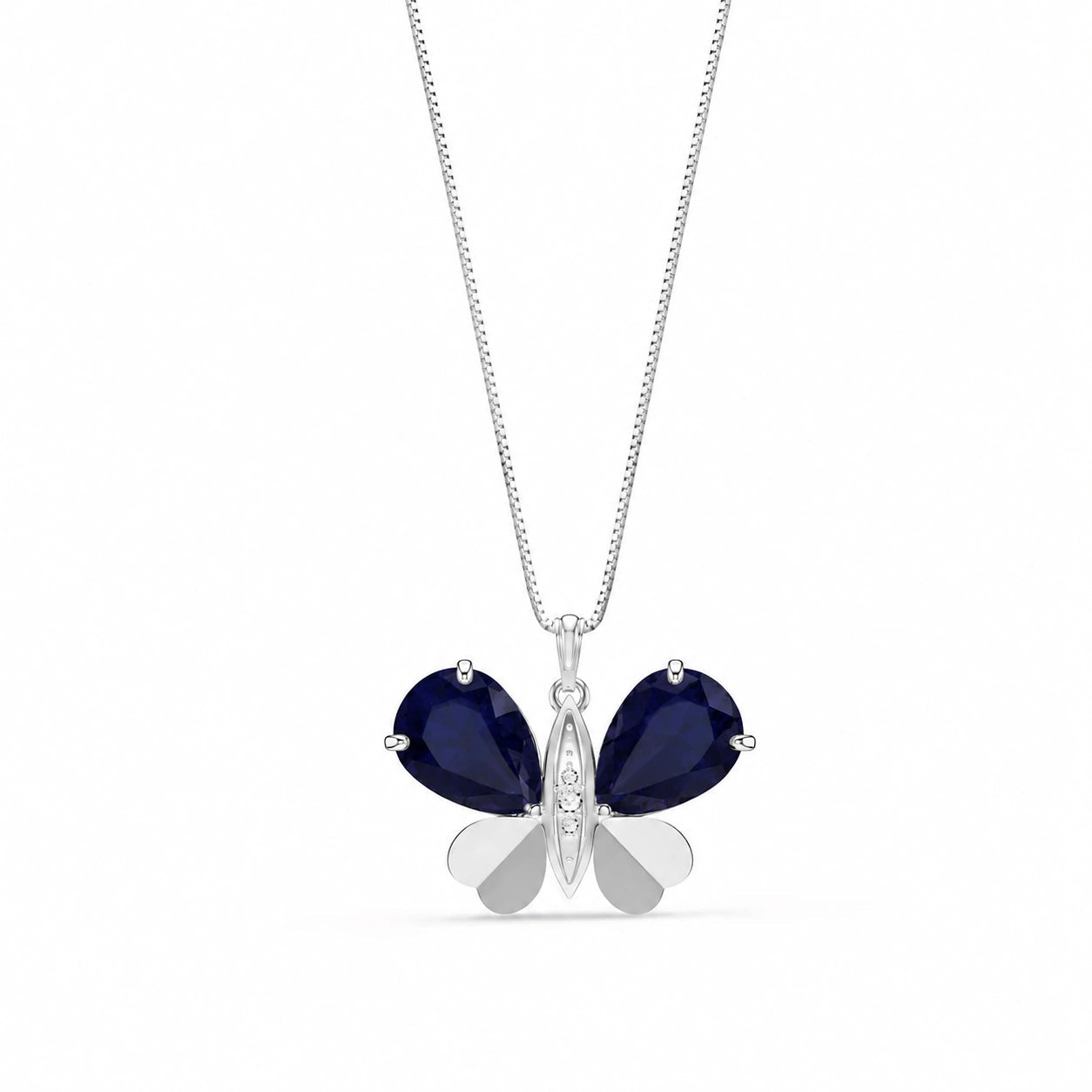 White Gold Atelier Pendant Necklace Sapphire 10K — Flaminia