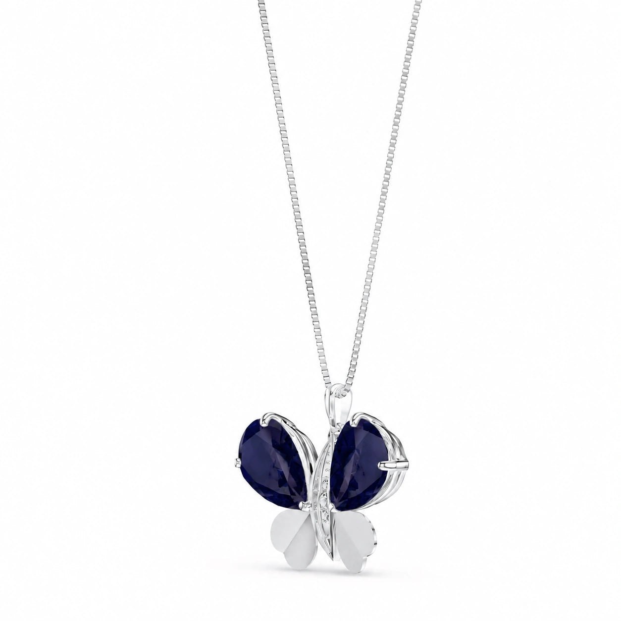 White Gold Atelier Pendant Necklace Sapphire 10K — Flaminia