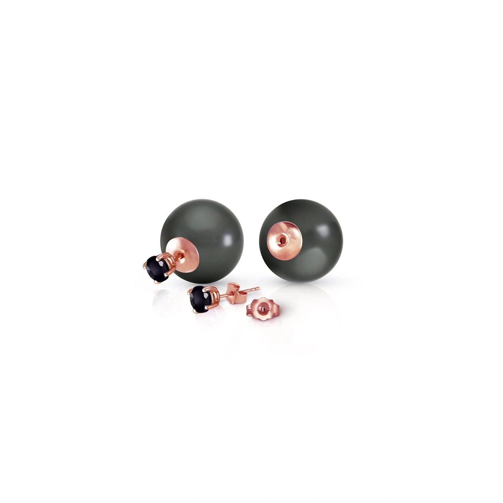 Rose Gold Earrings Pearl 10K — Dafne