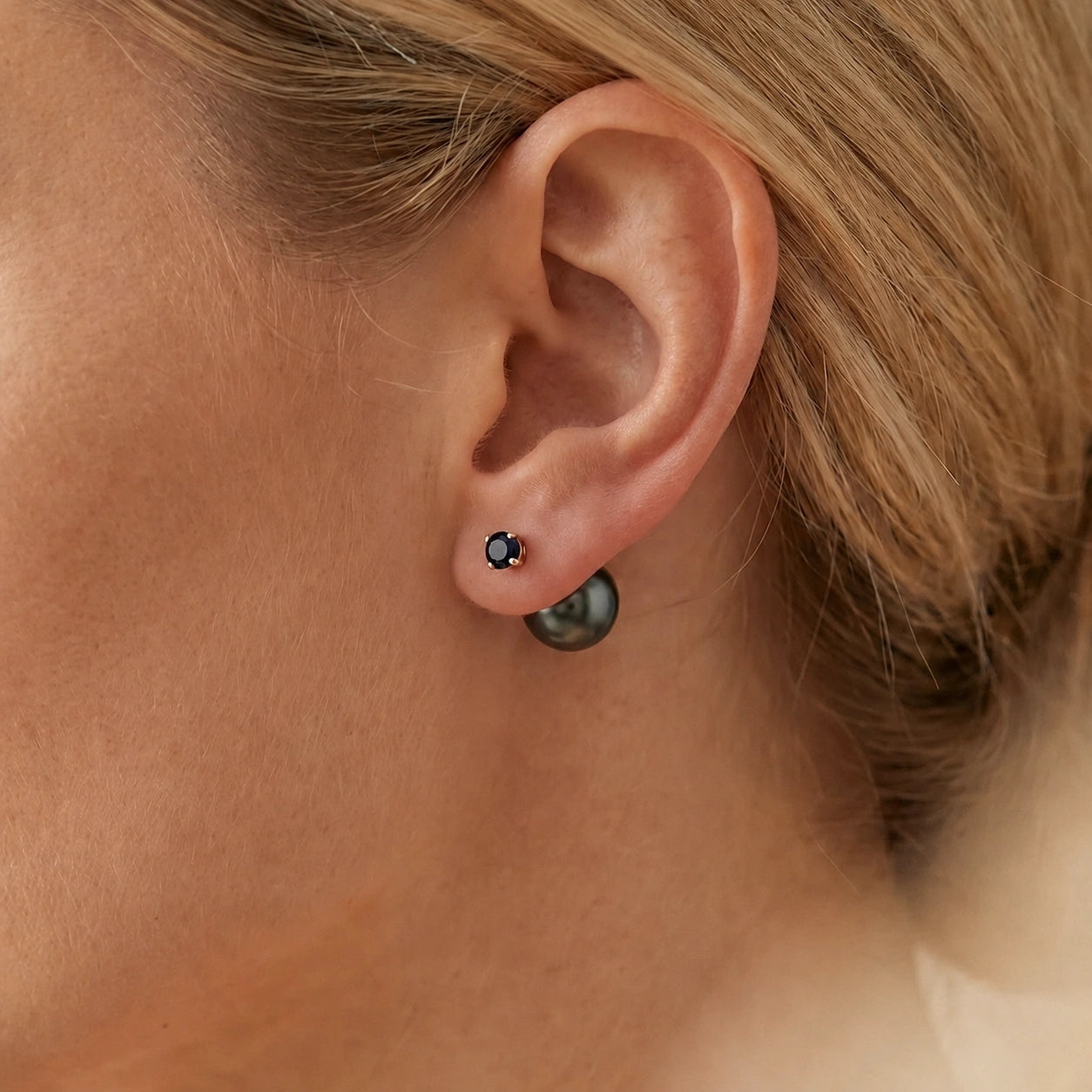 Rose Gold Earrings Pearl 10K — Dafne